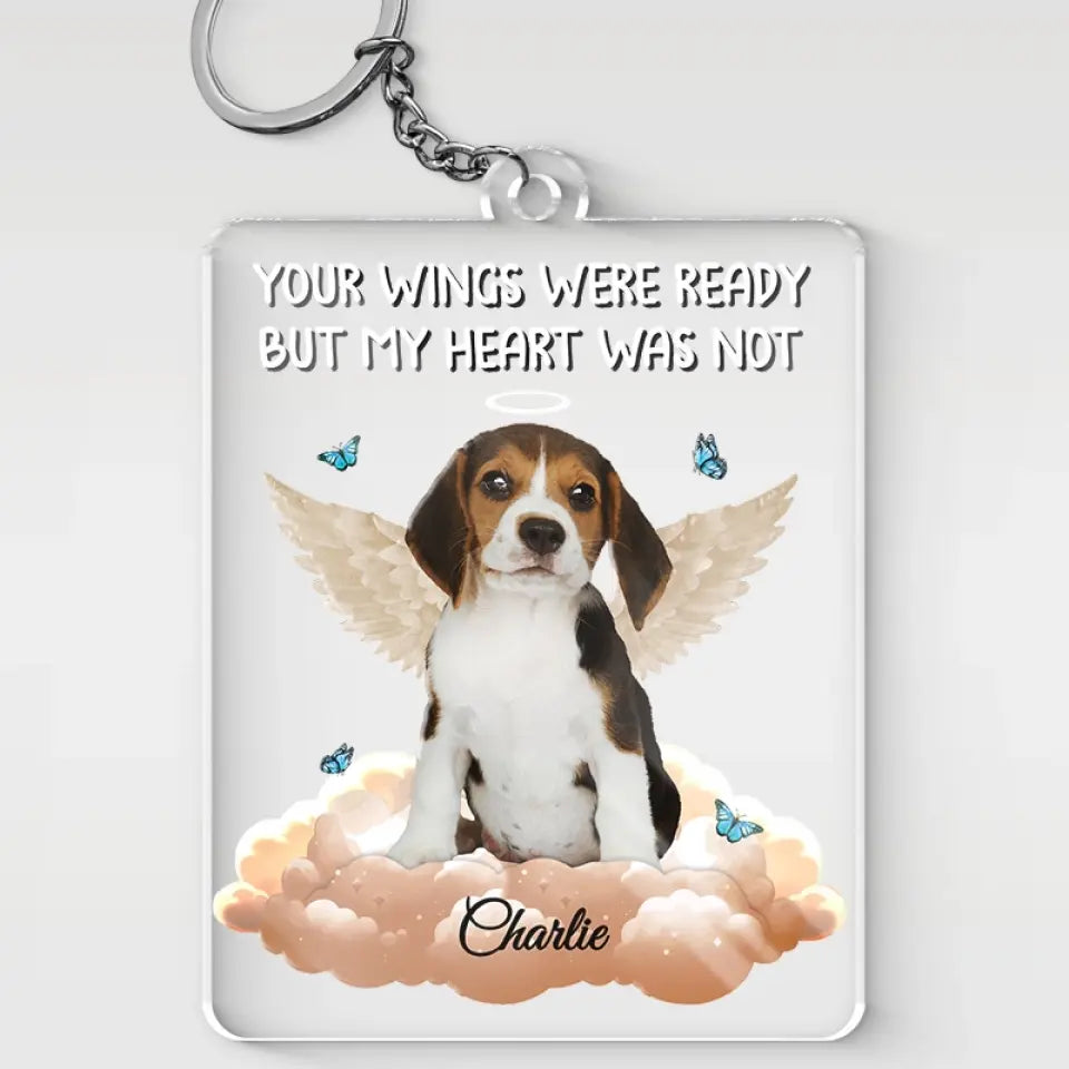 Porte-clés personnalisé en acrylique avec photo « Je te garderai dans mon cœur pour toujours » - Cadeau de condoléances pour les propriétaires d'animaux et les amoureux des animaux