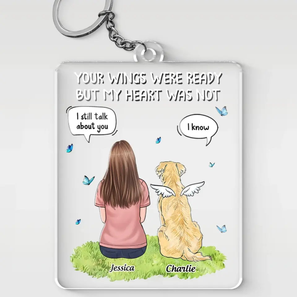Une fois à mes côtés, pour toujours dans mon cœur - Porte-clés personnalisé en acrylique - Cadeau de condoléances pour les propriétaires d'animaux et les amoureux des animaux