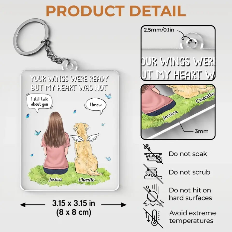 Une fois à mes côtés, pour toujours dans mon cœur - Porte-clés personnalisé en acrylique - Cadeau de condoléances pour les propriétaires d'animaux et les amoureux des animaux