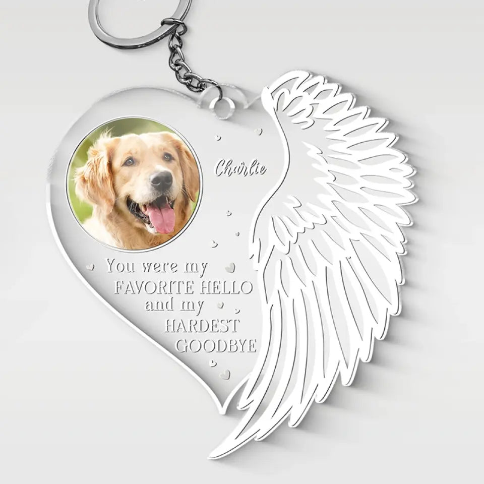 Porte-clés personnalisé en acrylique avec photo « Vous appartenez toujours à nous » - Cadeau de condoléances pour les membres de la famille, les propriétaires d'animaux et les amoureux des animaux