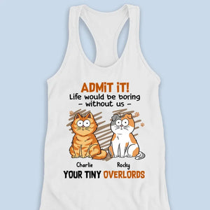 Bonjour, serviteur humain ! Débardeur et t-shirt à dos nageur personnalisé pour chat ! Cadeau de vacances d'été pour les propriétaires et les amoureux des animaux.