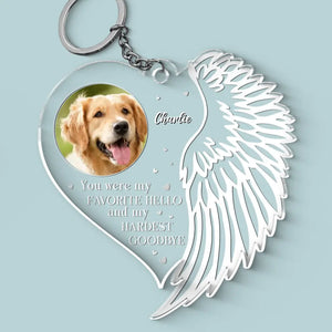 Porte-clés personnalisé en acrylique avec photo « Vous appartenez toujours à nous » - Cadeau de condoléances pour les membres de la famille, les propriétaires d'animaux et les amoureux des animaux