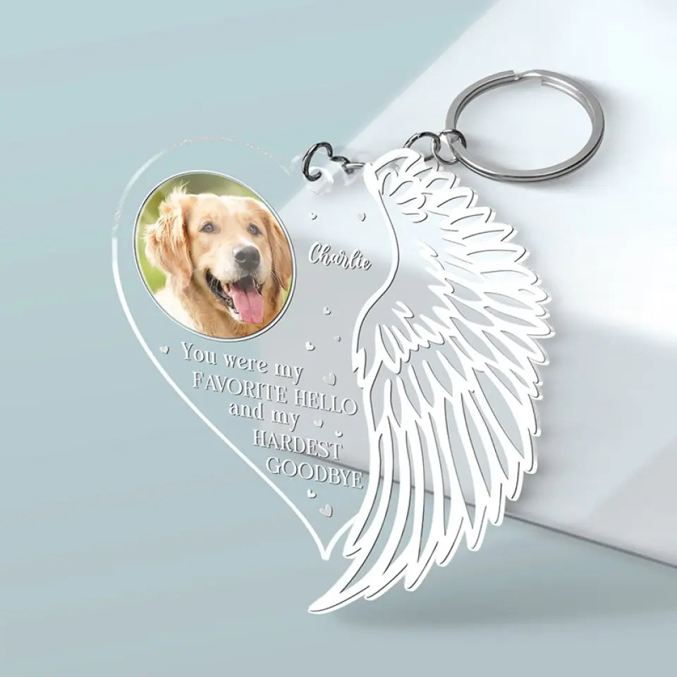Porte-clés personnalisé en acrylique avec photo « Vous appartenez toujours à nous » - Cadeau de condoléances pour les membres de la famille, les propriétaires d'animaux et les amoureux des animaux