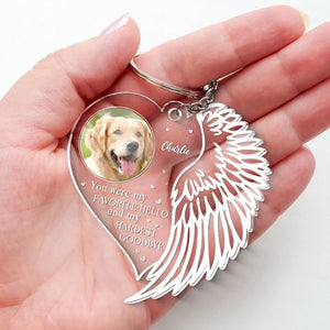 Porte-clés personnalisé en acrylique avec photo « Vous appartenez toujours à nous » - Cadeau de condoléances pour les membres de la famille, les propriétaires d'animaux et les amoureux des animaux