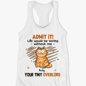 Bonjour, serviteur humain ! Débardeur et t-shirt à dos nageur personnalisé pour chat ! Cadeau de vacances d'été pour les propriétaires et les amoureux des animaux.