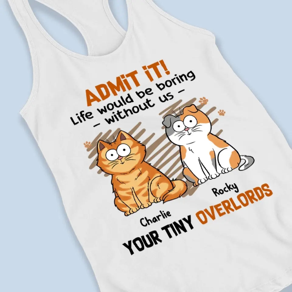 Bonjour, serviteur humain ! Débardeur et t-shirt à dos nageur personnalisé pour chat ! Cadeau de vacances d'été pour les propriétaires et les amoureux des animaux.