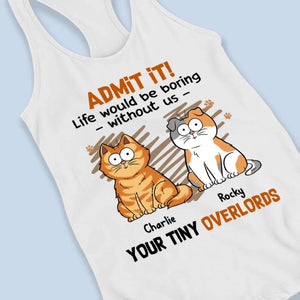 Bonjour, serviteur humain ! Débardeur et t-shirt à dos nageur personnalisé pour chat ! Cadeau de vacances d'été pour les propriétaires et les amoureux des animaux.