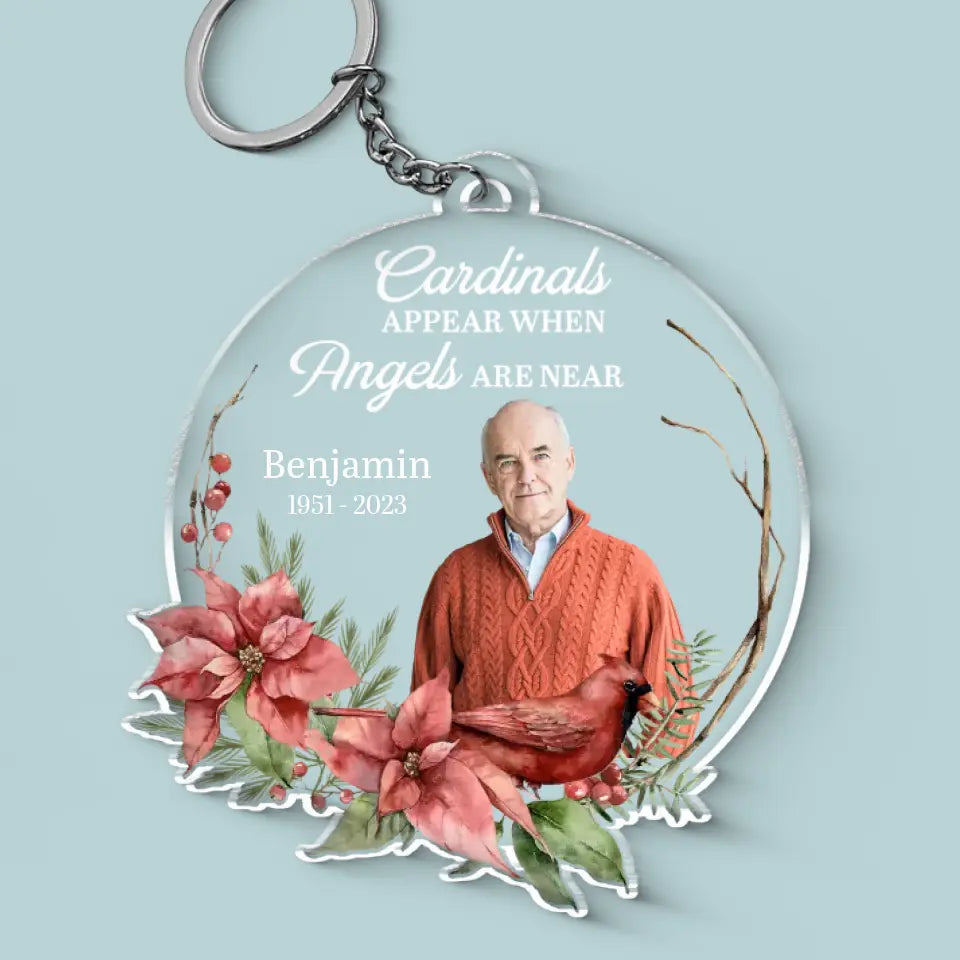 Porte-clés personnalisé en acrylique avec photo « Nous nous séparons seulement pour nous revoir » - Cadeau de condoléances pour les membres de la famille
