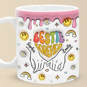 Une âme, deux corps - Mug personnalisé avec effet gonflable 3D - Cadeau pour meilleures amies, meilleures amies, sœurs