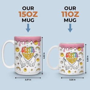 Une âme, deux corps - Mug personnalisé avec effet gonflable 3D - Cadeau pour meilleures amies, meilleures amies, sœurs