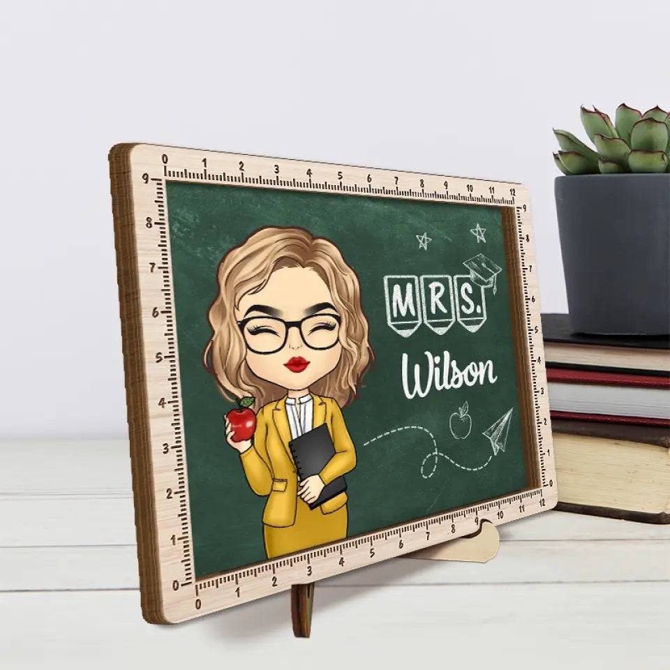 Vous n'enseignez pas seulement, vous inspirez - Plaque en bois personnalisée à 2 couches avec support pour enseignant - Cadeau pour enseignant