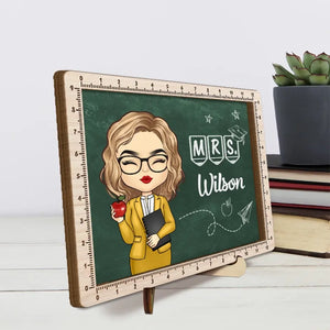 Vous n'enseignez pas seulement, vous inspirez - Plaque en bois personnalisée à 2 couches avec support pour enseignant - Cadeau pour enseignant