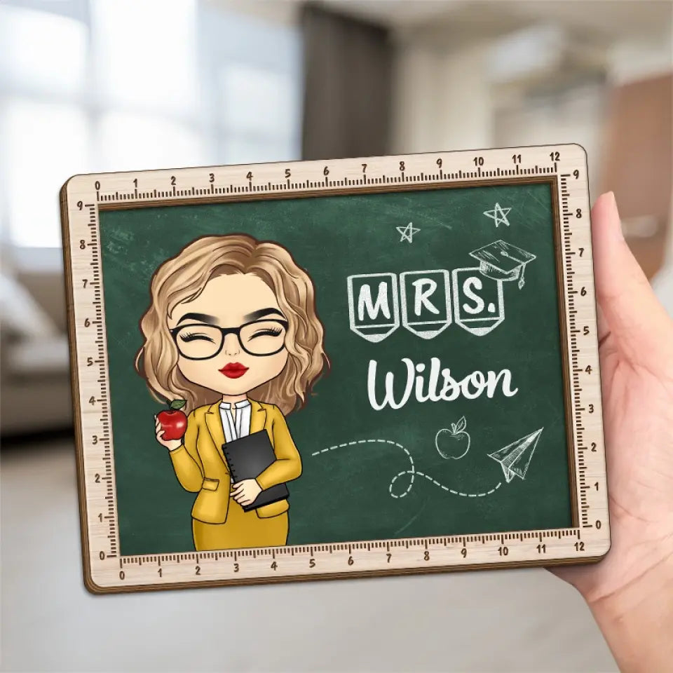 Vous n'enseignez pas seulement, vous inspirez - Plaque en bois personnalisée à 2 couches avec support pour enseignant - Cadeau pour enseignant