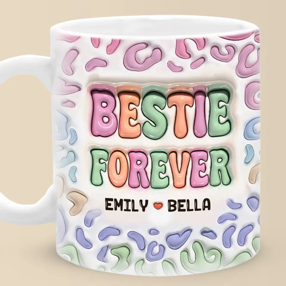 Chère meilleure amie, personne ne pourra jamais te remplacer - Mug personnalisé à effet gonflé 3D imprimé - Cadeau pour meilleures amies, meilleures amies, sœurs