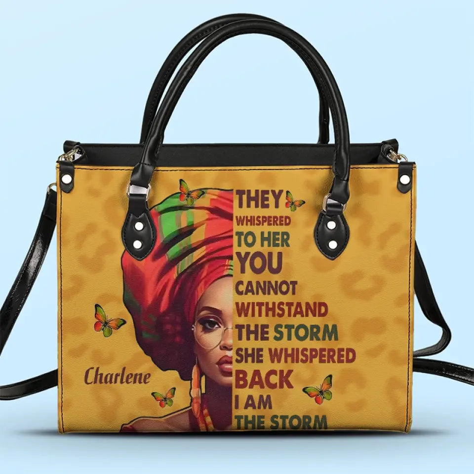 Je suis la tempête - Sac à main en cuir personnalisé pour meilleure amie - Cadeau pour meilleures amies, meilleures amies, sœurs