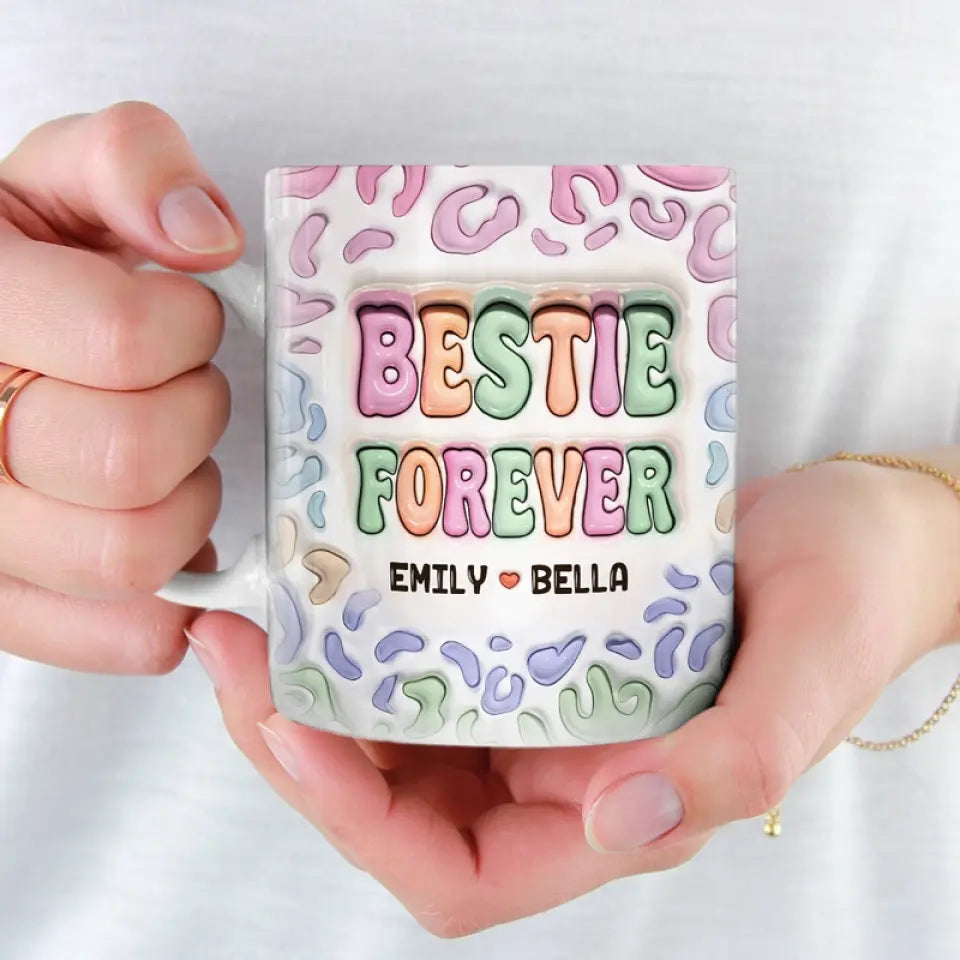 Chère meilleure amie, personne ne pourra jamais te remplacer - Mug personnalisé à effet gonflé 3D imprimé - Cadeau pour meilleures amies, meilleures amies, sœurs