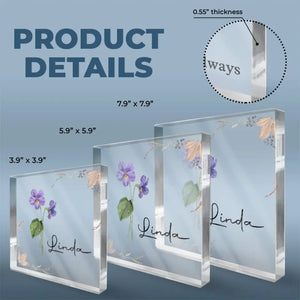 Fleurissez où vous êtes planté - Plaque acrylique carrée personnalisée pour meilleure amie - Cadeau de mariage, cadeau de demoiselle d'honneur pour meilleures amies, meilleures amies, sœurs