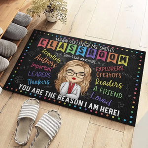 Tu es la raison pour laquelle je suis ici - Tapis décoratif personnalisé pour la maison - Cadeau de pendaison de crémaillère pour enseignant