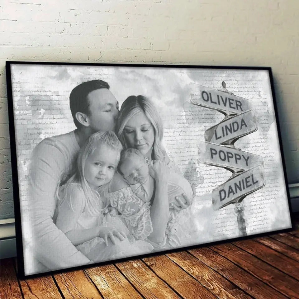 Photo personnalisée Chérissez chaque instant - Affiche horizontale personnalisée pour la famille - Cadeau pour les membres de la famille