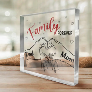 Nous sommes liés à jamais - Plaque acrylique carrée personnalisée pour la famille - Cadeau pour les membres de la famille