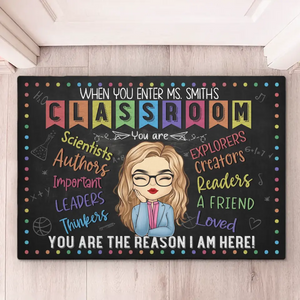 Tu es la raison pour laquelle je suis ici - Tapis décoratif personnalisé pour la maison - Cadeau de pendaison de crémaillère pour enseignant