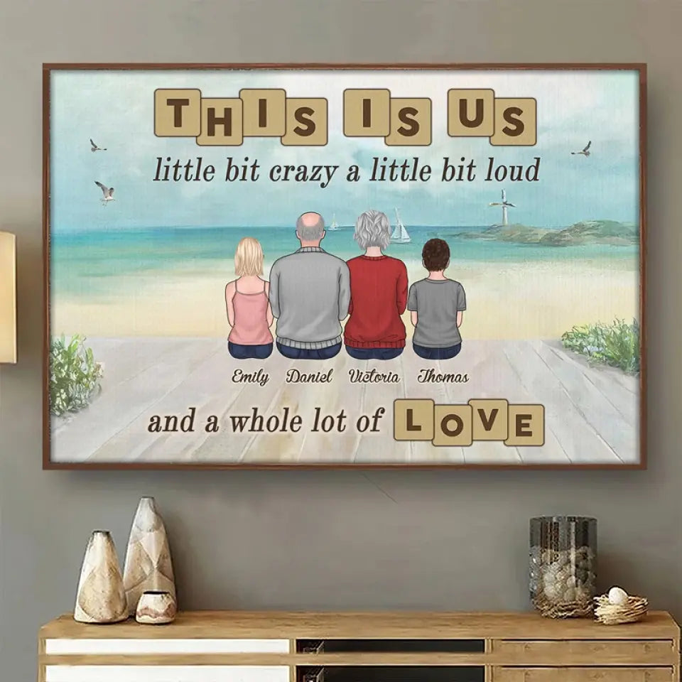 Ma famille me fait sentir aimée - Affiche horizontale personnalisée pour la famille - Cadeau pour les membres de la famille