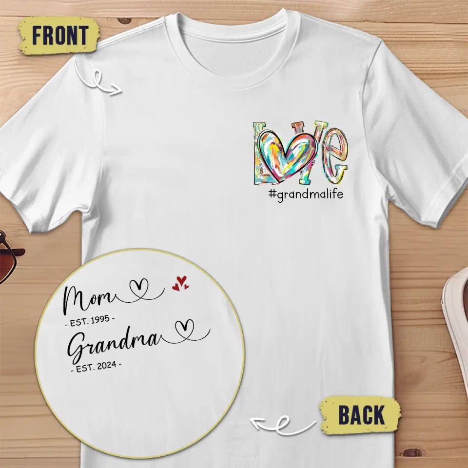 T-shirt unisexe personnalisé « Maman, grand-mère » - Cadeau pour maman et grand-mère