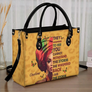 Je suis la tempête - Sac à main en cuir personnalisé pour meilleure amie - Cadeau pour meilleures amies, meilleures amies, sœurs
