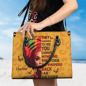 Je suis la tempête - Sac à main en cuir personnalisé pour meilleure amie - Cadeau pour meilleures amies, meilleures amies, sœurs