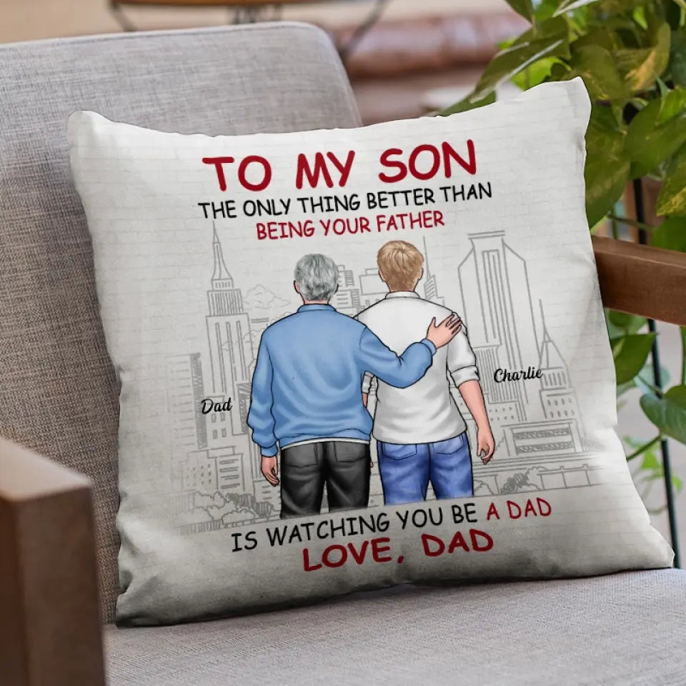 Être ton père - Coussin personnalisé pour la famille - Cadeau pour les membres de la famille