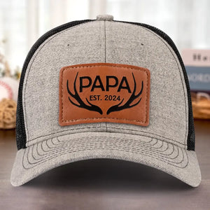 Papa, tu as toujours été mon héros - Chapeau personnalisé en cuir avec patch - Cadeau pour papa, grand-père
