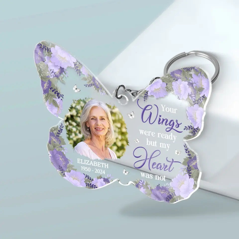 Porte-clés photo personnalisé en acrylique - Souvenirs précieux - Cadeau de condoléances pour les membres de la famille