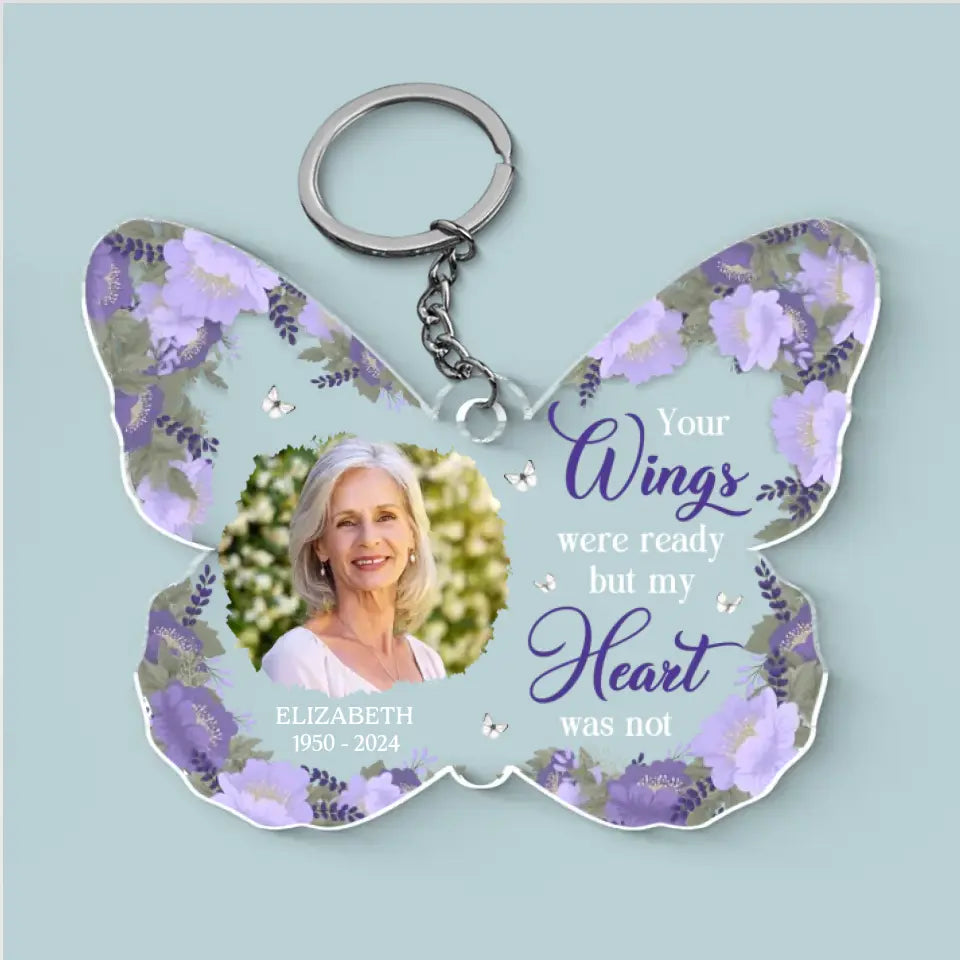 Porte-clés photo personnalisé en acrylique - Souvenirs précieux - Cadeau de condoléances pour les membres de la famille