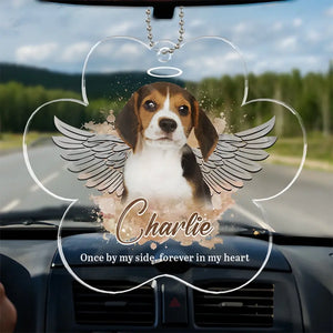 Photo personnalisée : votre souvenir illuminera à jamais nos journées - Ornement de voiture personnalisé commémoratif - Forme personnalisée en acrylique - Nouveauté, cadeau de condoléances pour les propriétaires d'animaux, les amoureux des animaux AMZ
