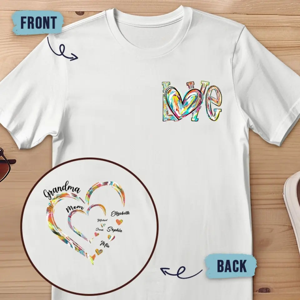 La maternité est un cadeau glorieux - T-shirt unisexe personnalisé imprimé recto verso - Cadeau pour maman et grand-mère