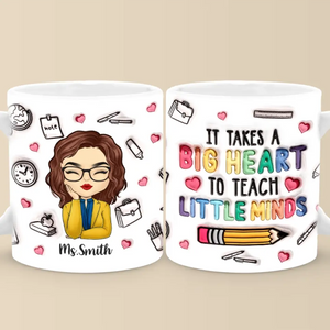 Façonner les esprits, inspirer l'avenir - Mug personnalisé 3D à effet gonflé pour enseignant - Cadeau pour enseignant