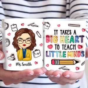Façonner les esprits, inspirer l'avenir - Mug personnalisé 3D à effet gonflé pour enseignant - Cadeau pour enseignant