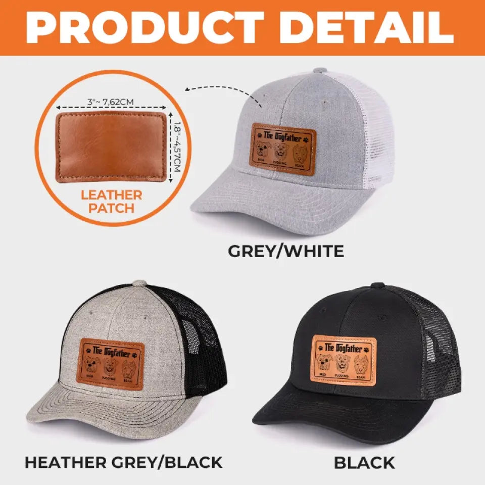 Vous êtes le parrain du chien - Chapeau en cuir personnalisé pour chien - Cadeau pour les propriétaires et les amoureux des animaux