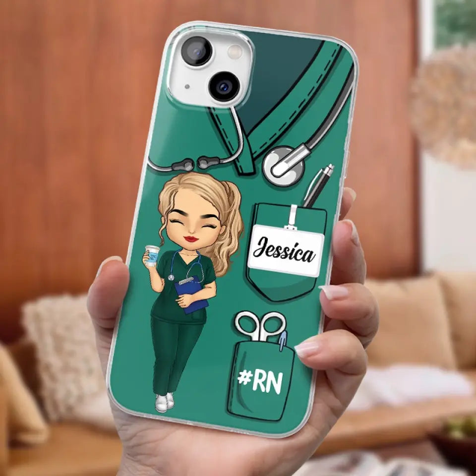 Soyez l'infirmière que vous aimeriez avoir comme patiente - Étui de téléphone transparent personnalisé pour infirmière - Cadeau d'appréciation, de remerciement, de vie d'infirmière, de vie de médecin