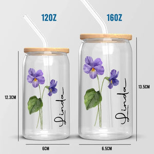 Vivez simplement et épanouissez-vous sauvagement - Tasse en verre personnalisée, tasse à café glacé - Cadeau pour meilleures amies, meilleures amies, sœurs