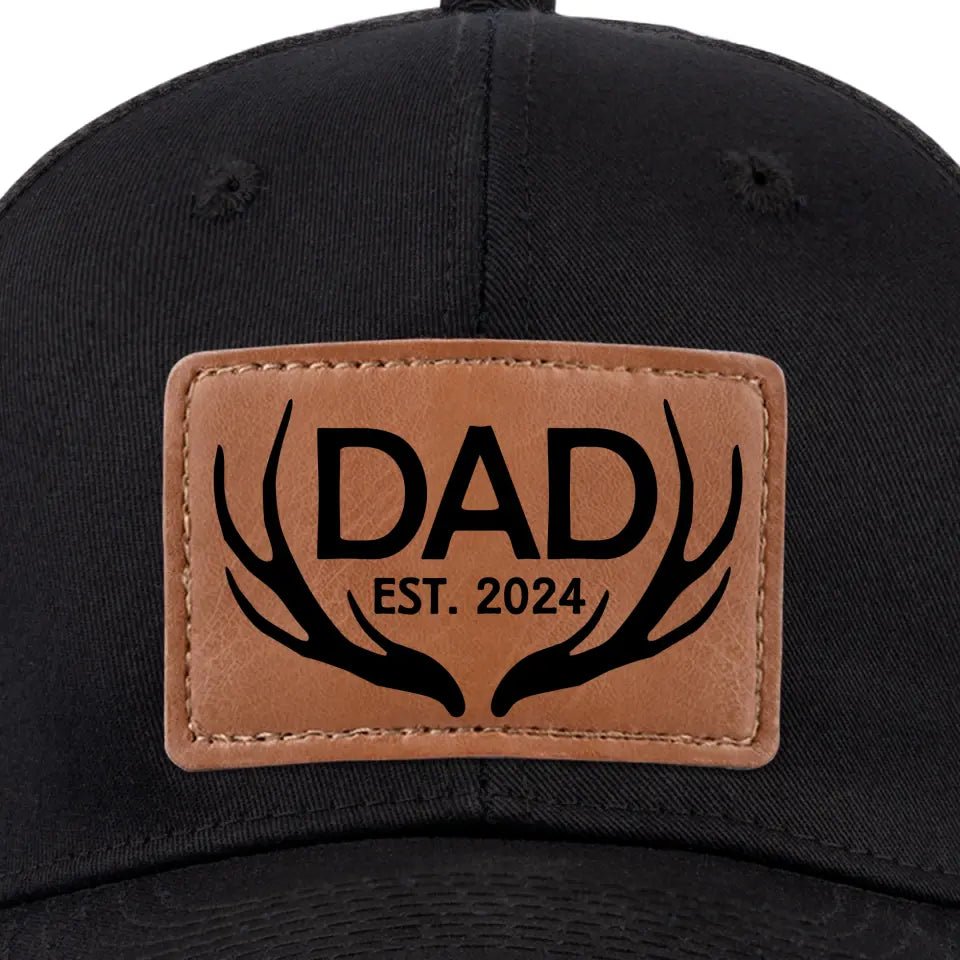 L'amour commence et finit avec un papa - Chapeau familial en cuir - Cadeau pour papa