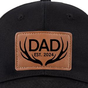 L'amour commence et finit avec un papa - Chapeau familial en cuir - Cadeau pour papa