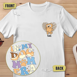 À l'ère de ma maman chien - T-shirt unisexe personnalisé avec imprimé recto verso - Cadeau pour propriétaires et amoureux des animaux