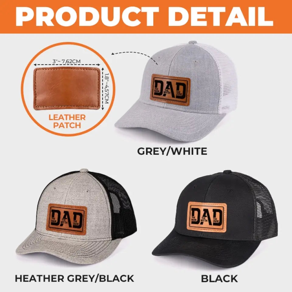 L'amour d'un père est éternel - Chapeau familial en cuir - Cadeau pour papa