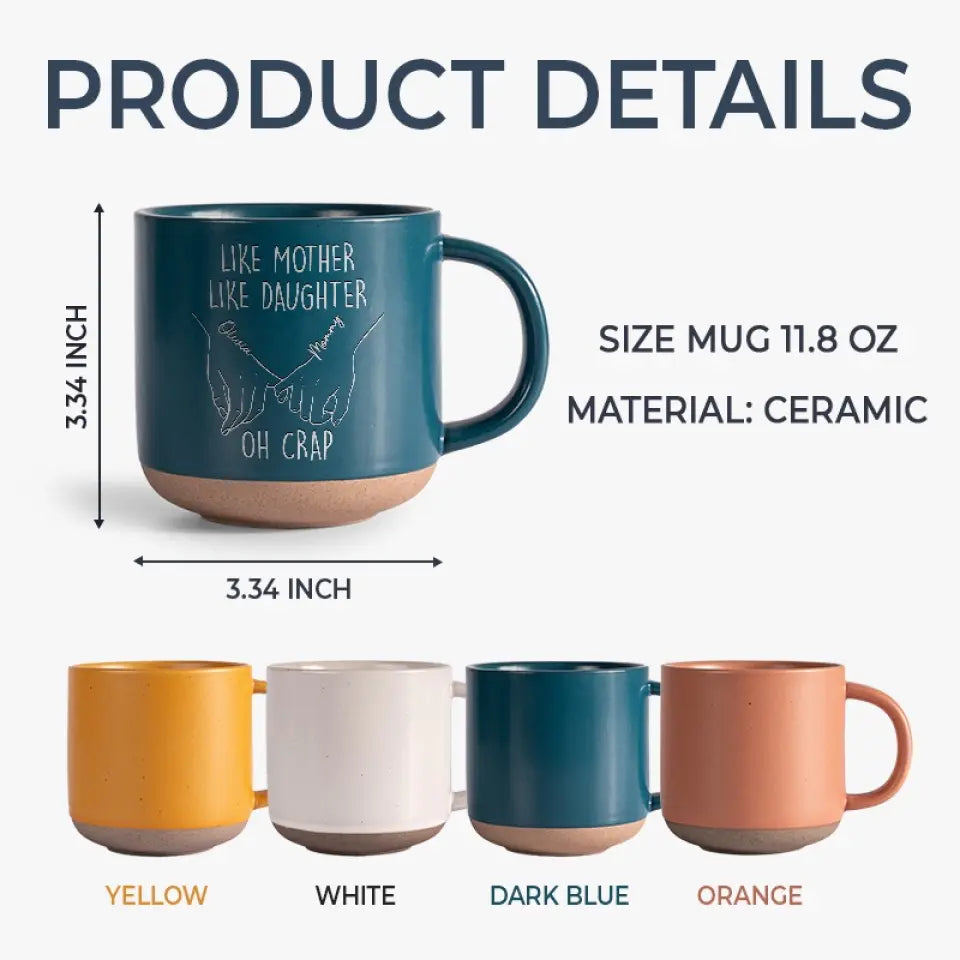 Telle mère, telle fille - Tasse en céramique personnalisée pour la famille - Cadeau pour maman, grand-mère