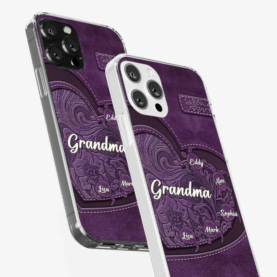 L'amour d'une mère perdure - Coque de téléphone transparente personnalisée pour famille - Cadeau pour maman et grand-mère