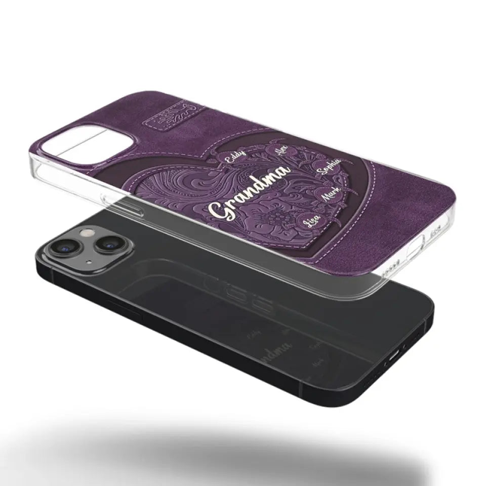 L'amour d'une mère perdure - Coque de téléphone transparente personnalisée pour famille - Cadeau pour maman et grand-mère