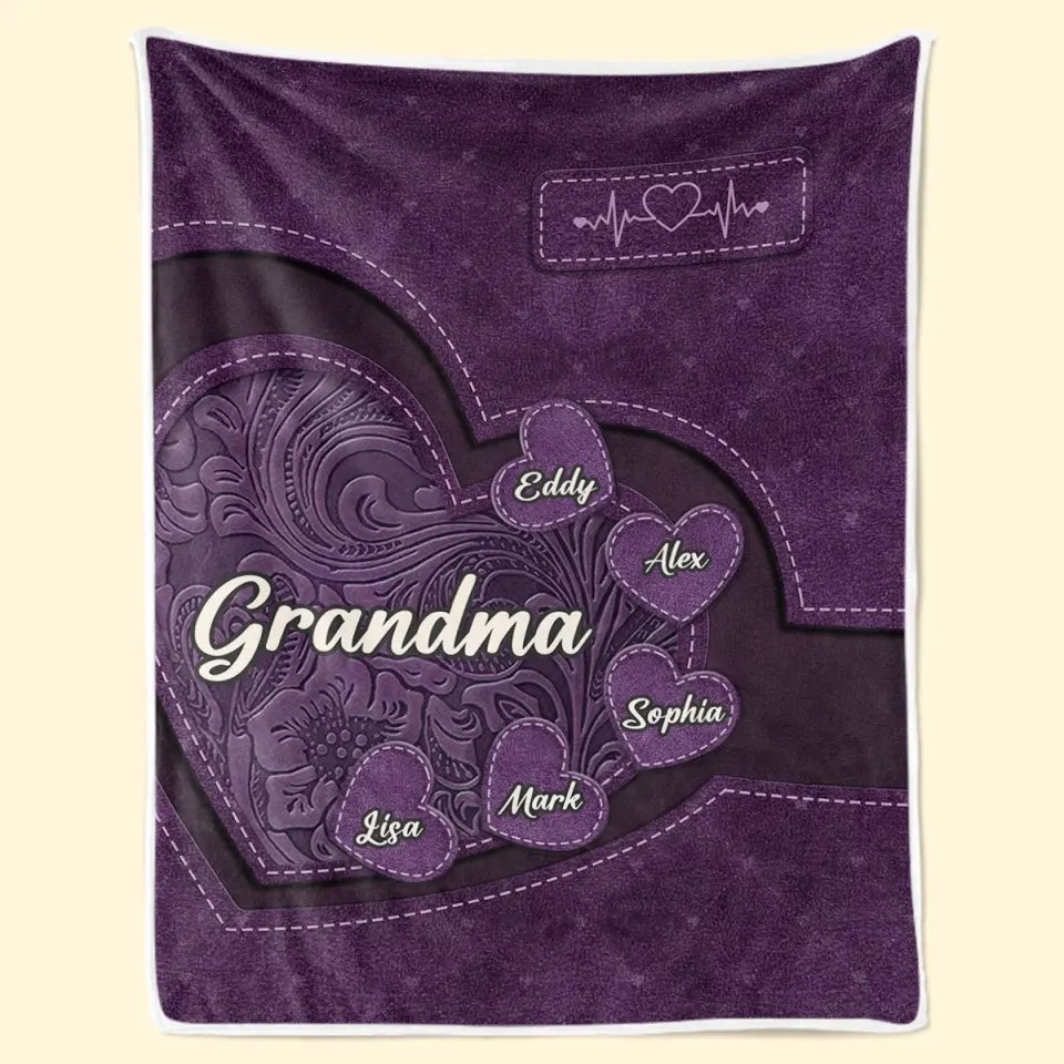 Un jardin d'amour pousse dans le cœur d'une grand-mère - Couverture familiale personnalisée - Cadeau pour maman, grand-mère
