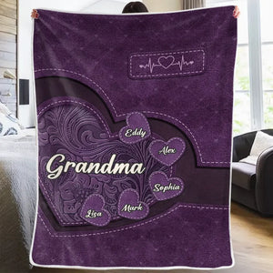 Un jardin d'amour pousse dans le cœur d'une grand-mère - Couverture familiale personnalisée - Cadeau pour maman, grand-mère