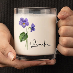Le bonheur partagé est la fleur - Mug en verre personnalisé pour meilleure amie - Cadeau pour meilleures amies, meilleures amies, sœurs